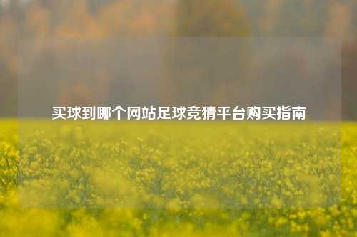 买球到哪个网站足球竞猜平台购买指南