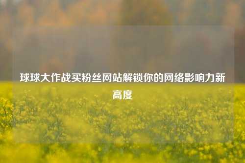 球球大作战买粉丝网站解锁你的网络影响力新高度